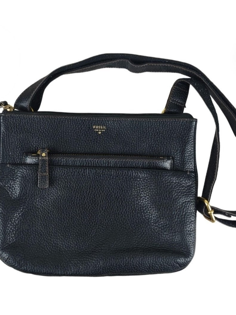 Fossil Black Pebble Leather Crossbody Bag
